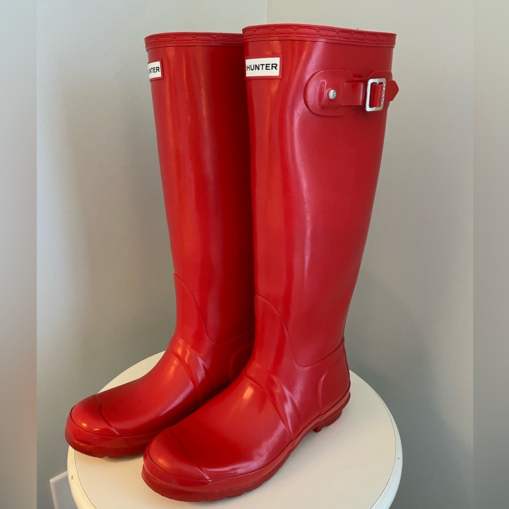 HUNTER Original Gloss Waterproof Boot Sz 8F EU39